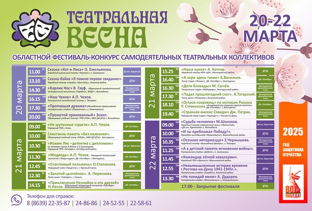 Афиша фестиваля «Театральная весна — 2025»
